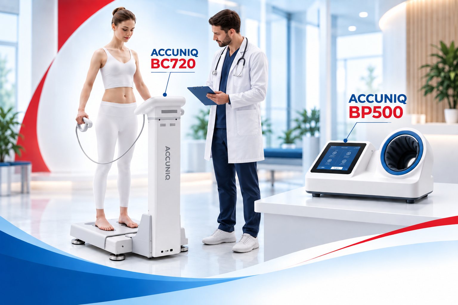 Analýza zloženia tela ACCUNIQ BC720 a tlakomer ACCUNIQ BP500